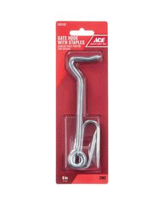 Ace 0.44 in. L Zinc Wire Staple Gate Hook 1 pk