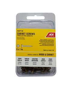 Ace No. 6 X 1 in. L Phillips Yellow Zinc Cabinet Screws 100 pk