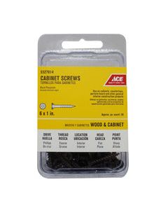 Ace No. 6 X 1 in. L Phillips Black Phosphate Cabinet Screws 50 pk