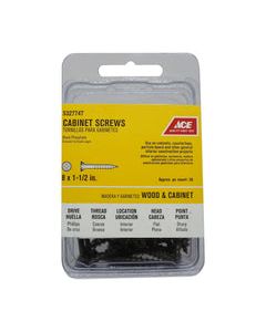 Ace No. 8 X 1-1/2 in. L Phillips Black Phosphate Cabinet Screws 50 pk