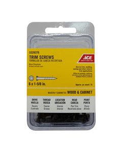 Ace No. 6 X 1-5/8 in. L Square Black Phosphate Trim Screws 75 pk