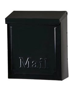 Gibraltar Mailboxes Townhouse Classic Galvanized Steel Wall Mount Black Mailbox