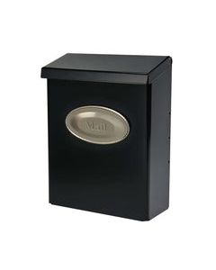 Gibraltar Mailboxes Designer Classic Galvanized Steel Wall Mount Black Mailbox