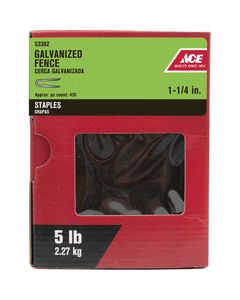 Ace 1-1/4 in. L Galvanized Steel Fence Staples 5 lb.