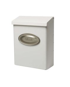 Contemporary Galvanized Steel Wall Mount White Mailbox