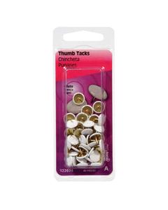 Hillman 0.375 in. L White Steel Thumb Tacks 40 pk
