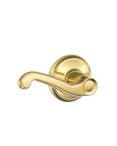 Schlage Flair Bright Brass Passage Lockset 1-3/4 in.