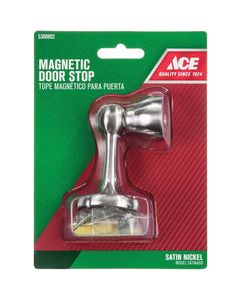 Ace 2.5 in. H Metal Silver Satin Nickel Magnetic Door Stop Mounts to door