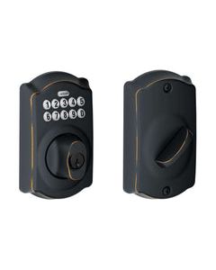 Schlage Aged Bronze Steel Electronic Deadbolt