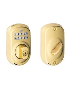 Schlage Bright Brass Steel Electronic Deadbolt