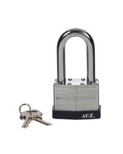 Ace 1-1/2 in. H X 2 in. W X 1-1/16 in. L Laminated Steel Double Locking Padlock