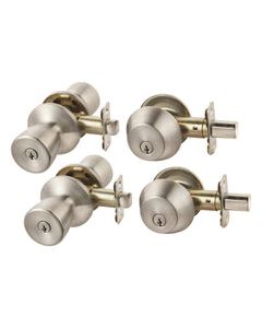 Ace Tulip Satin Stainless Steel Double Entry Door Kit ANSI Grade 3 1-3/4 in.