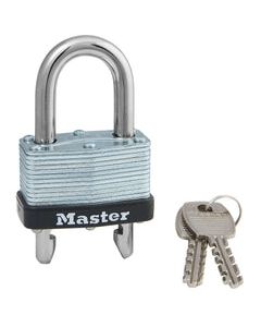Master Lock 1-3/32 in. H X 1-1/32 in. W X 1-3/4 in. L Laminated Steel Warded Locking Padlock