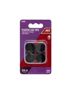 Ace Plastic Leg Tip Black Round 3/4 in. W 4 pk