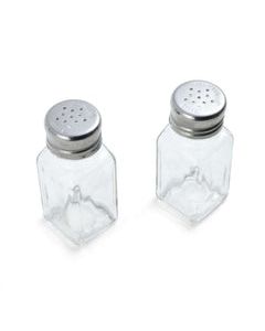 Farberware Clear Glass/Stainless Steel Salt and Pepper Shakers