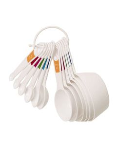 Farberware Plastic White Measuring Spoon and Cup Set
