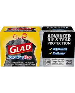 Glad ForceFlex Plus 30 gal Trash Bags Drawstring 25 pk