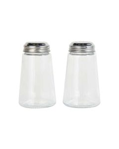 Lifetime Gemco 3 oz Clear/Silver Glass Bevelled Salt and Pepper Set 2 pk