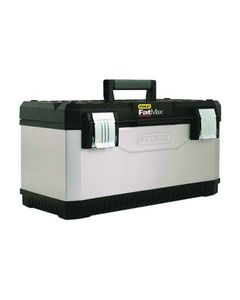 STANLEY FATMAX Tool Box, 10.3 gal, Metal/Plastic, Black/Gray, 2 -Compartment