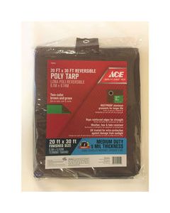 Ace 20 ft. W X 30 ft. L Medium Duty Polyethylene Tarp Brown/Green