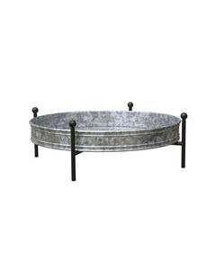 Panacea 5.75 in. H X 16 in. D Metal Succulent Tray Planter with Stand Silver