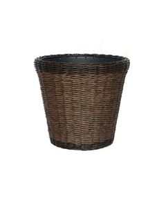 Infinity 15 in. H X 17 in. D PP Plastic Woven Wicker Planter Brown