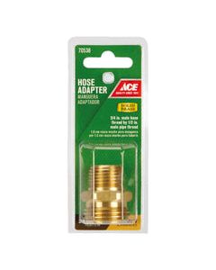 Ace 3/4 in. MHT x 1/2 in. MPT in. Brass Threaded Double Male Hose Adapter