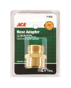 Ace 3/4 in. MHT x 3/4 in. FPT Brass Threaded Male/Female Hose Coupling