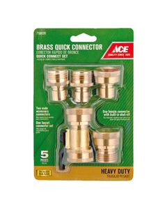 Ace Brass Threaded Quick Connector Hose Set