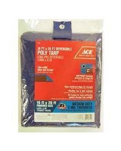Ace 20 ft. W X 16 ft. L Medium Duty Polyethylene Tarp Blue/Brown