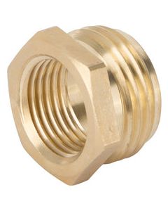 Landscapers Select Double Connector, 3/4 X 1/2 In, Male Nh X Fnpt, Brass, For Use With Any Standard Lawn & Garden Hose