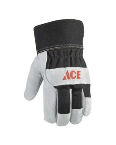 Ace Men's Indoor/Outdoor Work Gloves Black/Gray L 1 pair