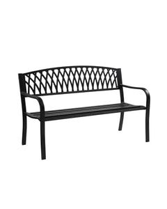 Living Accents Black Cast Iron Grass Back Park Bench 33.46 in. H X 50 in. L X 23.62 in. D