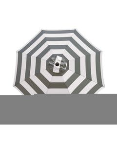 Living Accents 9 ft. Tiltable Gray Stripe Market Umbrella