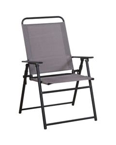 Living Accents Black Steel Frame Sling Chair Gray