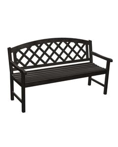 Jack Post Black Wood Patio Bench 36.25 in. H X 60.25 in. L X 25.25 in. D