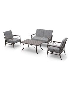 Living Accents Sienna 4 pc Brown Steel Deep Seating Chair Set Gray