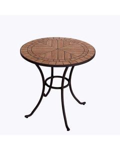 Living Accents Brown Round Stainless Steel Mosaic Bistro Table