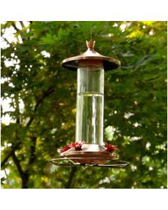 Perky-Pet Hummingbird 12 oz Copper/Glass Nectar Feeder 4 ports