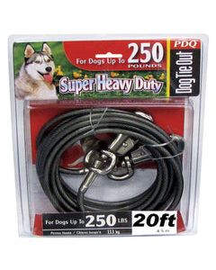 PDQ Silver Tie-Out Vinyl Coated Cable Dog Tie Out X-Large