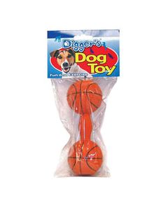 Digger's Orange Basketball Dumb Bell Latex Dumb Bell Sports Dog Toy Large