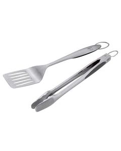 Weber Deluxe Stainless Steel Black/Silver Grill Tool Set 2 pc