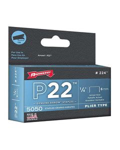 Arrow Fastener P22 1/4 in. L x 7/16 in. W Steel Medium Crown Staples 24 Ga. 5050 pk
