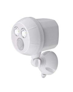 Mr. Beams MB380 Weatherproof Wireless Battery Powered LED Ultra Bright 300 Lumen Spotlight with Motion Sensor, White,