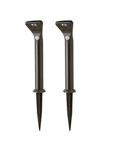 Mr. Beams MB592 Outdoor Wireless Motion Sensing 80-Lumen LED Path Lights with Ground Stakes, Dark Brown, 2-pack