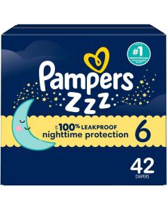 Pampers ZZZ Overnight Diapers 42 Count, 44 lbs