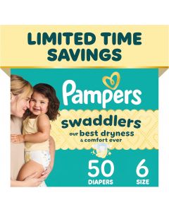 Pampers Swaddlers Diapers 50 Count, 44 lbs