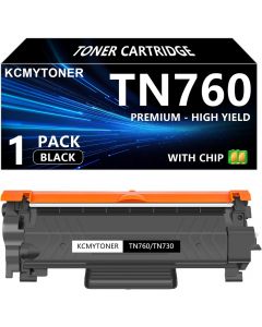 KCMYTONER Compatible Toner Cartridge Replacement for Brother TN760 TN730 TN-760 to use with MFC-L2710DW, Bundle of 2