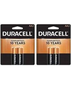 DURACELL AA Alkaline Batteries 1.5v (2 Pack) MN1500 2 Pack, Bundle of 4