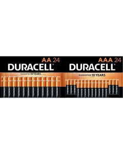 DURACELL CopperTop AA 24 + AAA 24 Alkaline Batteries Combo Pack 48 Count